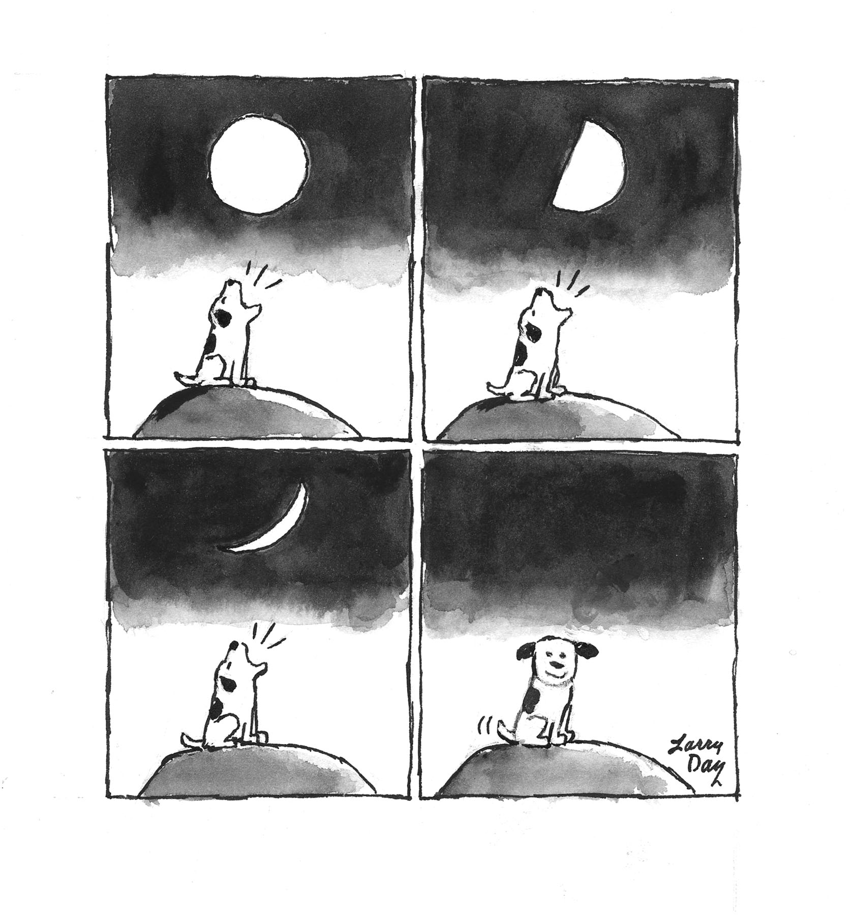 Dog Moon - Larry Day Illustration